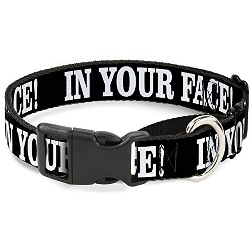 buckle-down mgc-w30945-l in your face black white martingale dog collar