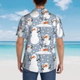 thumbnail image 4 of Fotbe Happy Snowmen Snowfall Camisa Hawaiana para Hombre Unisex – Camisa Casual de Verano con Botones de Manga Corta de Algodón y Lino,Medium, 4 of 7