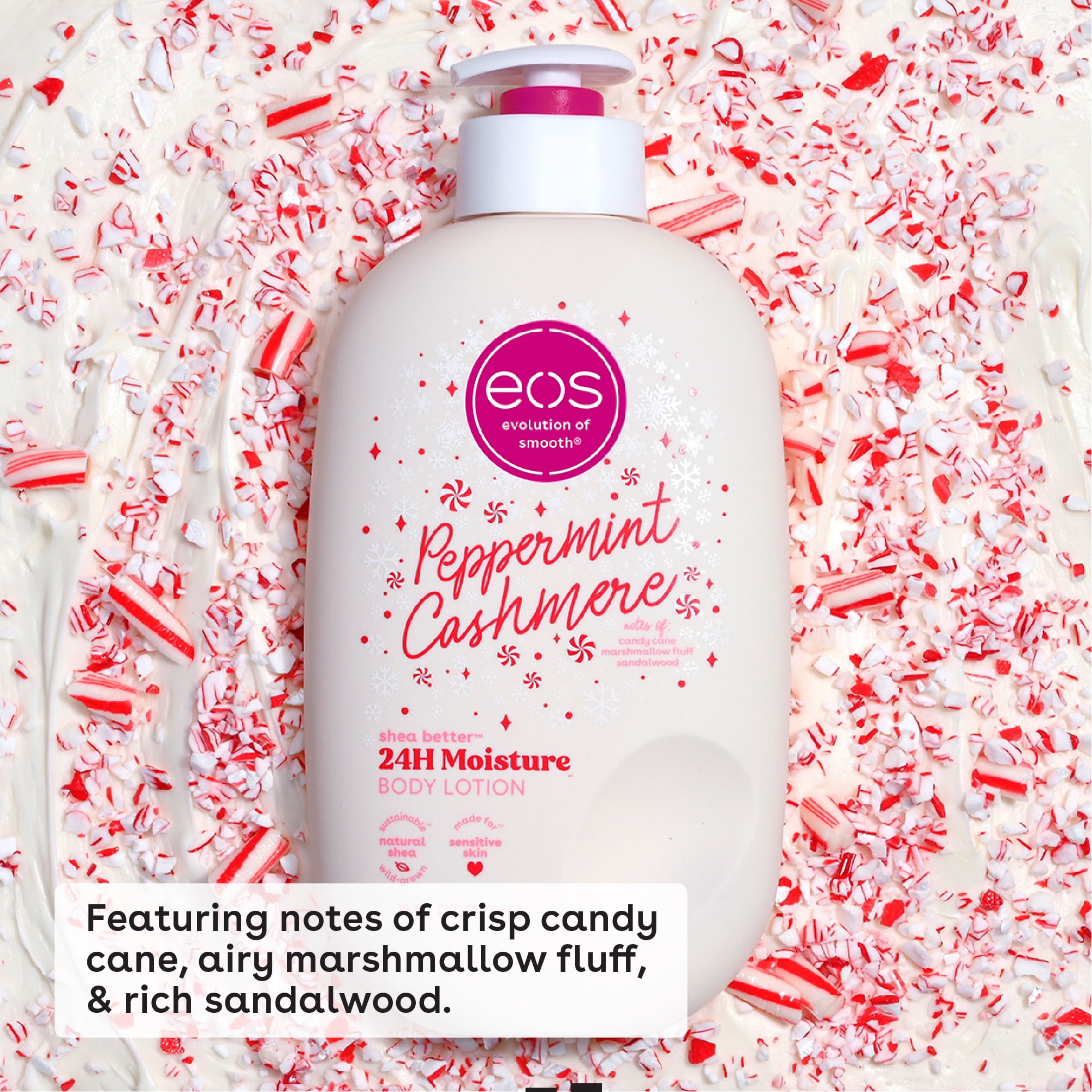 eos Shea Better 24H Moisture Body Lotion, Peppermint Cashmere, 16 fl oz