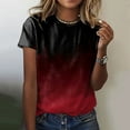 thumbnail image 2 of TSADFHJI Chandails pour Femmes en Coton Mode Décontractée pour Femmes Dégradé à Paillettes Imprimé Col Rond T-Shirt Ample, 2 of 4
