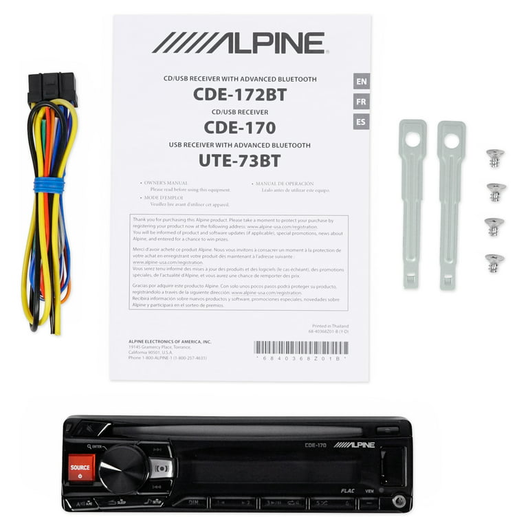 Alpine CDE-172BT CD Receiver with Bluetooth® Wireless  Technology : Electronics