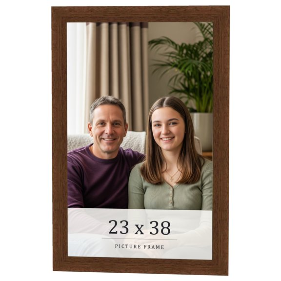 23x38 Brown Real Wood Picture Frame Width 1.25 inches | Interior Frame Depth 0.5 inches | Galvin
