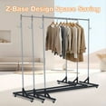 thumbnail image 3 of Danolapsi 220 Lbs Heavy Duty Garment Rack,Clothes Rack, Height Adjustable,Sturdy Steel With Lockable Casters,Industrial Grade for Home & Store,Portable Closet Wardrobe Rack,63''Length, 3 of 7
