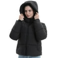thumbnail image 3 of PUFFIT Women Puffer Jacket Hood Winter Water Repellent Wind-resistant Ladies Classic Quilted Padded Coat Big Pocket, 3 of 7