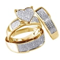 thumbnail image 2 of Xihbxyly Conjunto de Joyas de Corazón, Anillos de Boda Chapados En Oro, Piedras Blancas, Regalo de Aniversario, Accesorios de Moda, Colección para Mujer, Uso Diario, 3 Piezas, 2 of 3