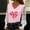 Pink, variant on Lace Dressy Tops for Women Heart Valentine Blouses Long Sleeve V-Neck Pullover Tops for Women 2026