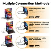 Mobile Pixels 15.6 Duex Float Portable Stacked Touchscreen Monitor 101-1011P01