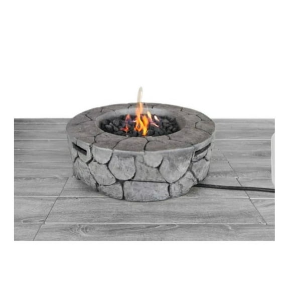 9'' H x 28'' W Fiber Reinforced Concrete Outdoor Fire pit(Stone Gray)