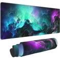 thumbnail image 1 of Cool Galaxy Nebula Purple Black Mouse Pad Large Extended NonSlip Rubber Base Mousepad (11.8" x 31.5"), Stitched Edges, Perfect for Gaming PC Desktop, SpaceThemed, 1 of 6