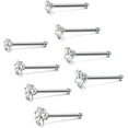 thumbnail image 3 of Clous de Nez 20 g en Acier Inoxydable 316 L avec Zircone Cubique pour Femmes, 3 of 4