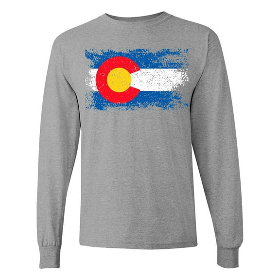 Inktastic Colorado Flag Distressed Look Long Sleeve T-Shirt
