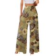 thumbnail image 6 of Women Summer High Waisted Cotton Linen Palazzo Pants Wide Leg Long Lounge High Waist Flowy Toursers with Pockets, 6 of 6
