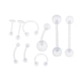 thumbnail image 6 of Clear Body Piercing Jewelry 9x Nose Belly Nipple Barbell Eyebrow Tongue Nose for Festivals, 6 of 6