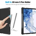 thumbnail image 3 of Fintie Case for Samsung Galaxy Tab S8 (2022) /Galaxy Tab S7 (2020) 11 Inch Model SM-X700/X706/T870/T875 with S Pen Holder, Multi-Angle Viewing Smart Stand Cover Auto Wake/Sleep with Pocket, Black, 3 of 8