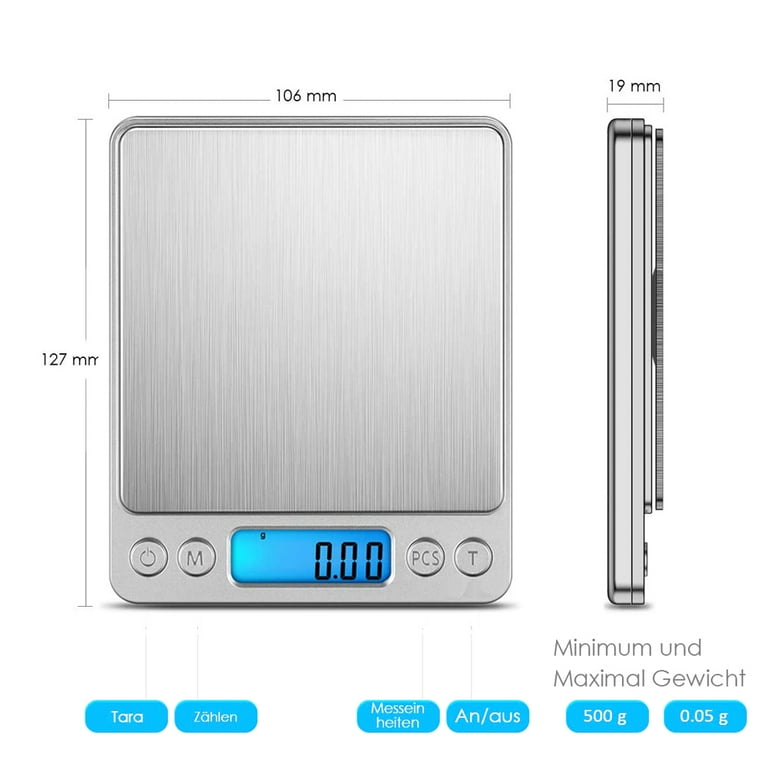 200g*0.01g/500g*0.1g Accurate Electronic Jewelry Gram Scale Precision Scale  Portable Calibration Function Ultra-clear Display
