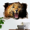thumbnail image 1 of Adhesivo de pared con forma de leopardo feroz, animal realista en 3D, 42 x 60 cm, PVC, 1 of 2