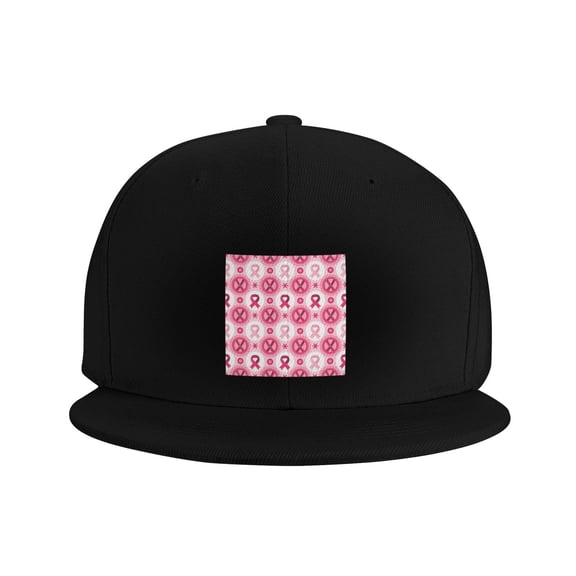 Flat Bill Visor Classic Snapback Hat Ribbon Pattern Adjustable Baseball Cap for Men Women Black