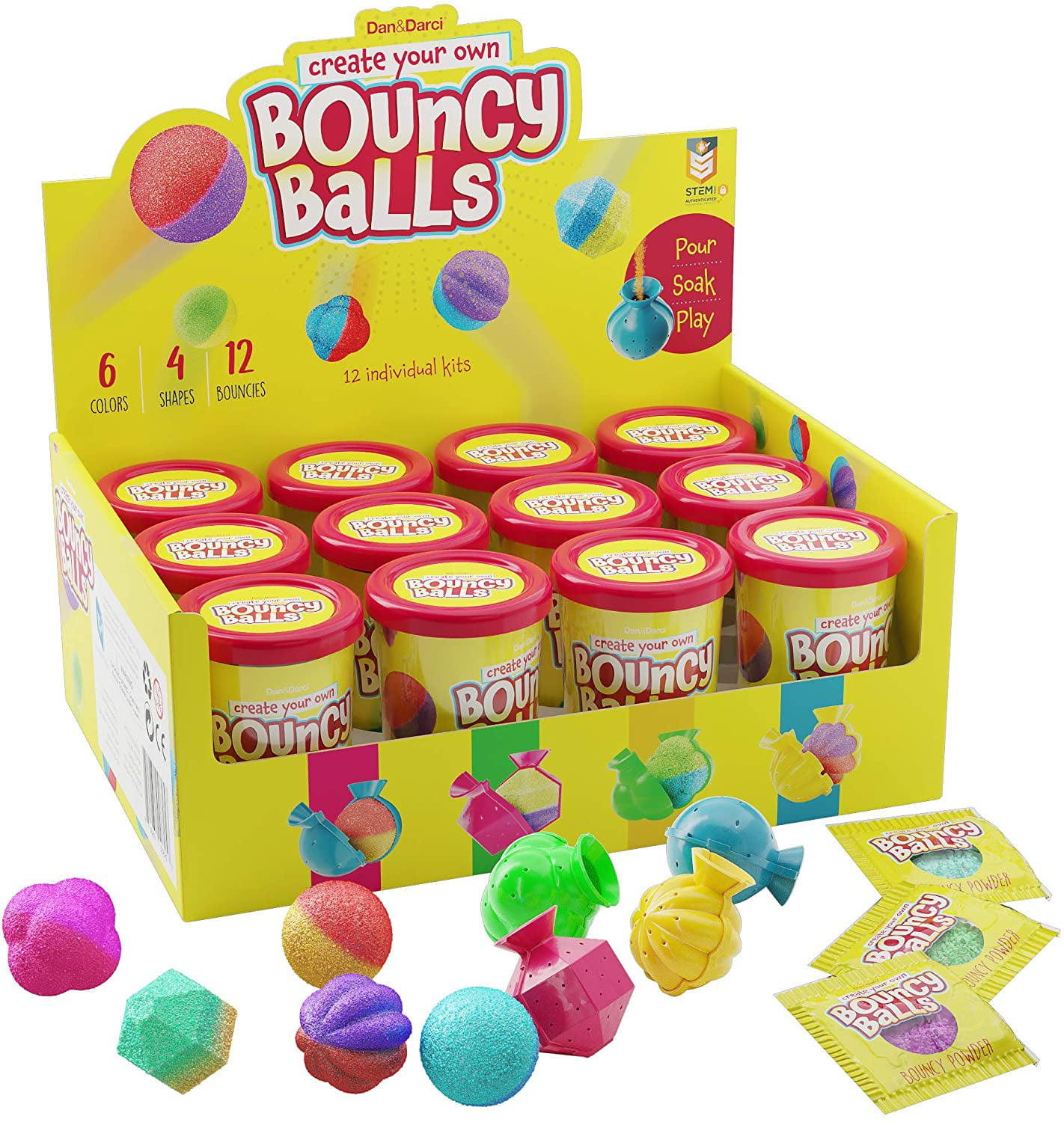 Icy Bouncy Balls - 1 1/2 Inch (38mm) - 12 Count: Rebecca's Toys & Prizes