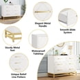 thumbnail image 1 of Ourlova Commode à 6 Tiroirs pour Chambre à Coucher, Meuble Télé Commodes Commode pour Salon Couloir Entrée, 1 of 3