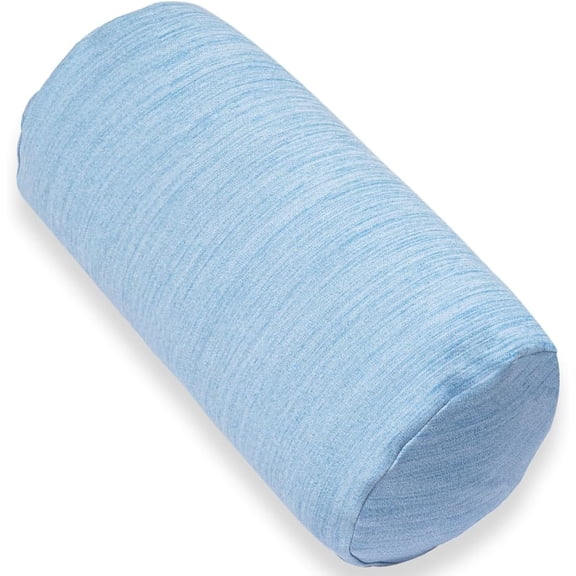 Round Cylinder Bolster Pillow with Removable Cooling Cover, Tube Roll Cervical Pillow for Head, Neck, Back and Legs Support, 13"x 6", Blue