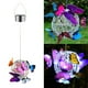 thumbnail image 1 of Farol colgante de malla solar para exteriores con diseño de mariposas de colores, lámpara LED redonda de 16 cm para decoración de jardín | Iluminación de metal resistente a la intemperie IP45 para, 1 of 9