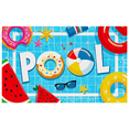 thumbnail image 3 of Colorful Summer Themed Pool Party Background Banner with Watermelon Donut Floatie Starfish and Beach Ball Decorations for Poolside Parties Photo Backdrops and Summer Celebrations, 3 of 6