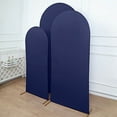 thumbnail image 3 of BalsaCircle 3 Fitted Navy Blue Matte Spandex Round Top Wedding Arch Backdrop Stand Covers Set Party, 3 of 8