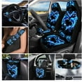 thumbnail image 2 of Jeiento 15 Pcs Car Accessories with Car Seat Covers Steering Wheel Cover Seat Belt Covers Car Garbage Air Vent Organizer Pouch Rear View Mirror Protector Cup Holders Keychain Blue Love Dolphin, 2 of 6