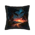 thumbnail image 4 of Set of 2 18x18in Throw Pillow Covers - Tropical Sunset Design with Vibrant Hues Perfect for Couch Bed or Car Decor, 4 of 8