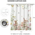thumbnail image 2 of Spring Easter Bunny Shower Curtains, Bathroom Cute Rabbits Floral Plant Watercolor Flower Bath Curtain Set with Hooks, Home Bathroom Bathtubs Decor Washable Durable Fabric, 72"x72", 2 of 7