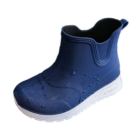 Meresysid Toddler Kids Boys Shoes Rain Boots Water Boots Children Unisex Rain Shoes Soft Rubber Boots Non Slip Blue