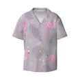 thumbnail image 5 of Picia Pink Flamingo Men's Linen Shirts Short Sleeve Cuban Beach Shirts Casual Shirts Button Down Shirt for Men Beach Summer Wedding Shirt-3X-Large, 5 of 7