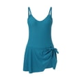 thumbnail image 4 of Aayomet Swimsuit Chlorine Resistant Square Neck One Piece Swimsuit,Blue XL, 4 of 5
