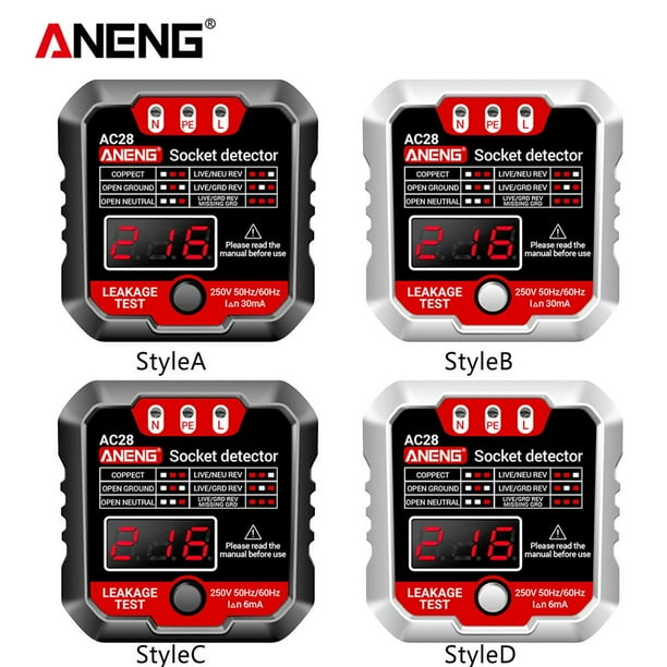 ANENG AC28 Detector de enchufe probador de voltaje 50Hz/60Hz herramienta de prueba (enchufe de la UE blanco) Likrtyny Para estrenar
