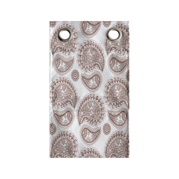 Brown Paisley Hanging Pocket Organizer, Vintage Fashion Themed Motifs Rhythmic Tribal Illustration, Printed Polyester Storage Bag with Pockets, 9" x 27", Pale Chocolate and White