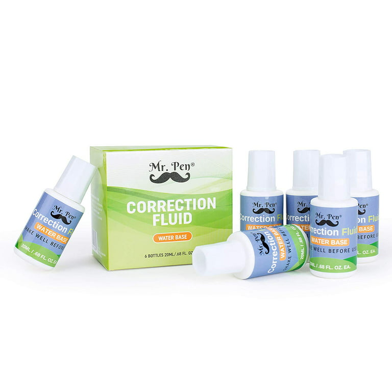 Mr Pen- Correction Fluid, Pack of 6, Correction Liquid White, Liquid  Eraser, White Correction Fluid Foam, White Fluid, White Out, 