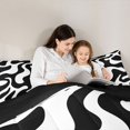 thumbnail image 4 of Homewish White Wavy Spiral Full Size Comforter Sets,Abstract Modern Bedding Comforter Set,Black Reversible,3-Piece,1 Comforter and 2 Pillowcases, 4 of 7