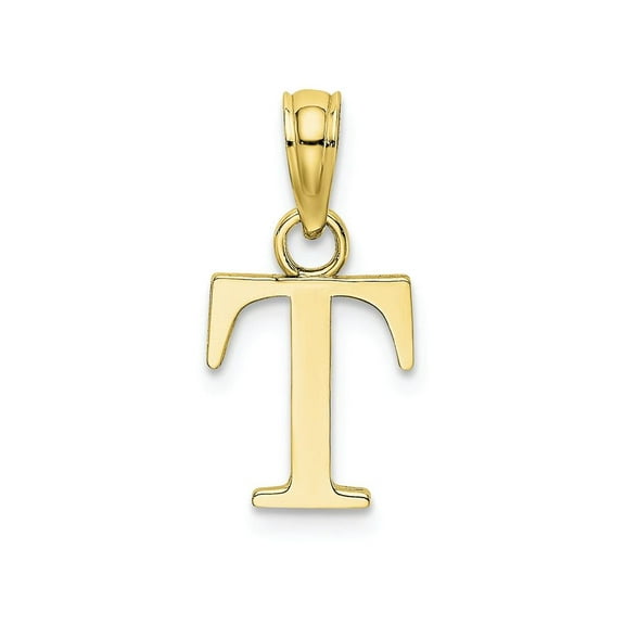 FJC Finejewelers 10k Yellow Gold T Block Initial Charm