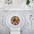 thumbnail image 5 of 350PCS Silver Plastic Dinnerware Set - Silver Plastic Plates Disposable Lace Design for 50 Guests Include 100 Plates,50 Forks, 50 Knives, 50 Spoons,50Cups,50 Napkins,Idea for Party&Wedding, 5 of 12