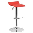 thumbnail image 2 of Flash Furniture Contemporary Red Vinyl Adjustable Height Barstool with Solid Wave Seat and Chrome Base, 2 of 11