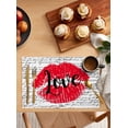 thumbnail image 2 of Lipprint Texture Placemats Set of 6 Love Letter Texture Retro Heat Insulation Washable Place Mats, Rustic Non-Slip Table Mats for Dining Table Party Kitchen Decor,13x19 Inch, 2 of 4