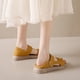thumbnail image 5 of Sandalias de verano de talla grande con suela gruesa y suela plana con velcro, informales, de suela suave, para estudiantes y mujeres, 5 of 6