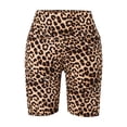 thumbnail image 2 of Yoga Shorts High Waist Leopard Printed Three Inch Yoga Shorts Side Pockets Elastic Tummy Lift Summer Shorts Leggings Women, 2 of 6