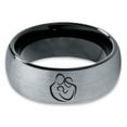 thumbnail image 2 of Tungsten Family Tree Kids Parents Parenthood Hug Band Ring 8mm Men Women Comfort Fit Black Dome Brushed Gray Polished, 2 of 4