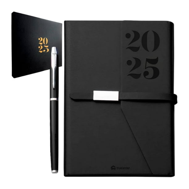 Agenda 2025 Bluelander, Bolígrafo, Organizadora, Planificador Diario, Semanal, Mensual