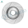 thumbnail image 3 of Set of 12 Front 278mm-Rear 271mm Drilled Slotted Brake Disc Rotors-Ceramic Brake Pad Kit For 2012-2018 Ford Focus Front D1230 7947, 3 of 10