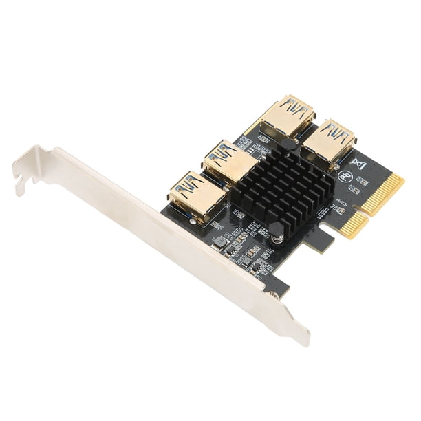 Tarjeta Vertical PCI-E, Fuente De Alimentación Directa Estable Ranura 16X Adaptador USB 3.0 Tarjeta Vertical Gpu Para Windows XP / Win7 / Win8 / Win10 / LNUX / D0S ANGGREK PCI‑E 1 to 4 Adapter Card