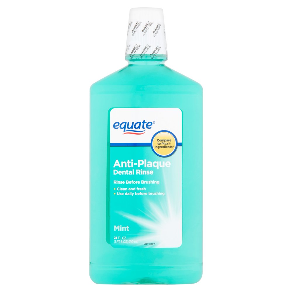 (2 pack) Equate AntiPlaque Mint Dental Rinse, 24 Oz