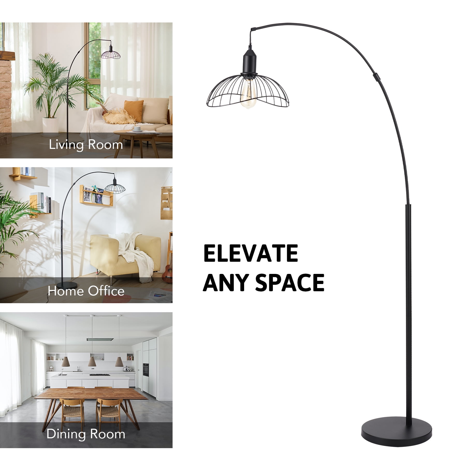 Bestco Floor Lamp for Living Room Bedroom 68" Arc Standing Lamp with