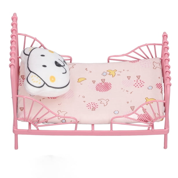 Cama De Casa Muñeca, Cama De Metal De Muñeca Cama En Miniatura Muebles De Muebles De Muñecas Dormitorio De Cama Dollhouse